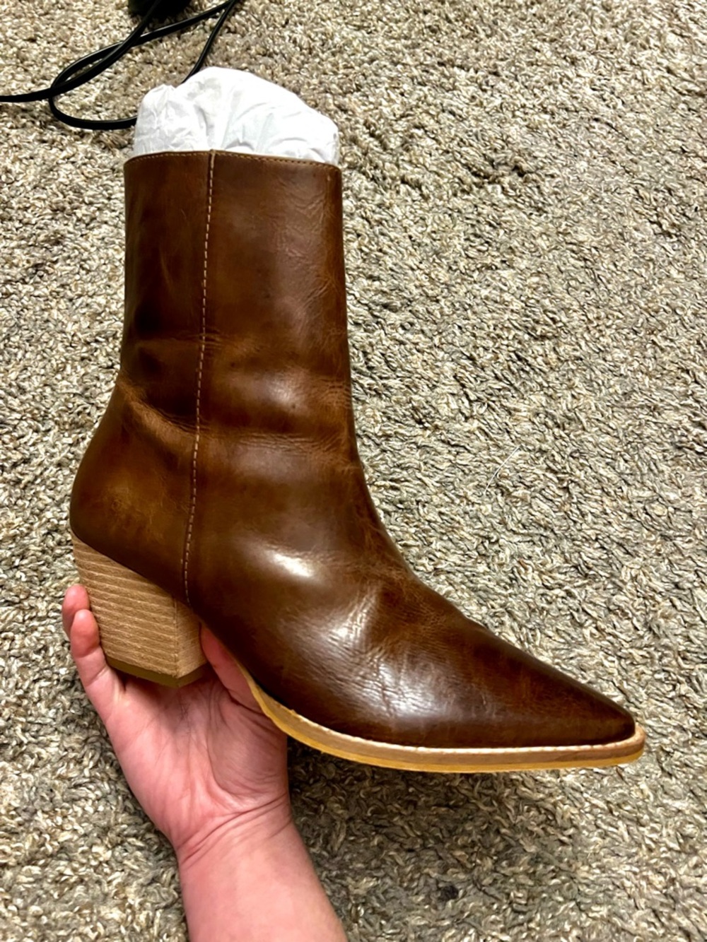 NWT Matisse Caty Rustic Brown Leather Pointed Ankle Bootie Size 7 - Picture 8 of 13